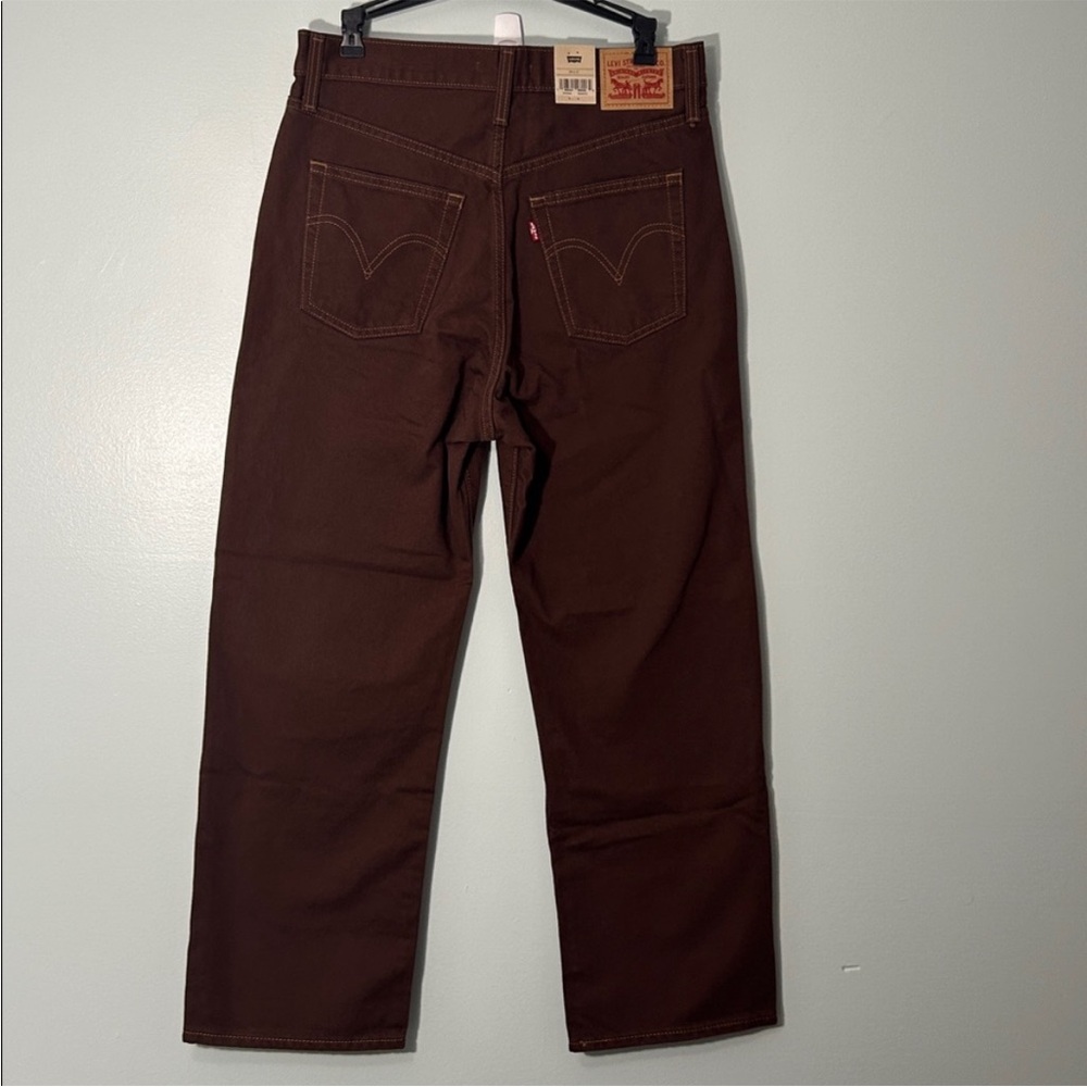 Levi’s 29x27 Jeans Ribcage Straight Ankle Brown Exposed Snap Fly 100% cotton NWT - Picture 4 of 14